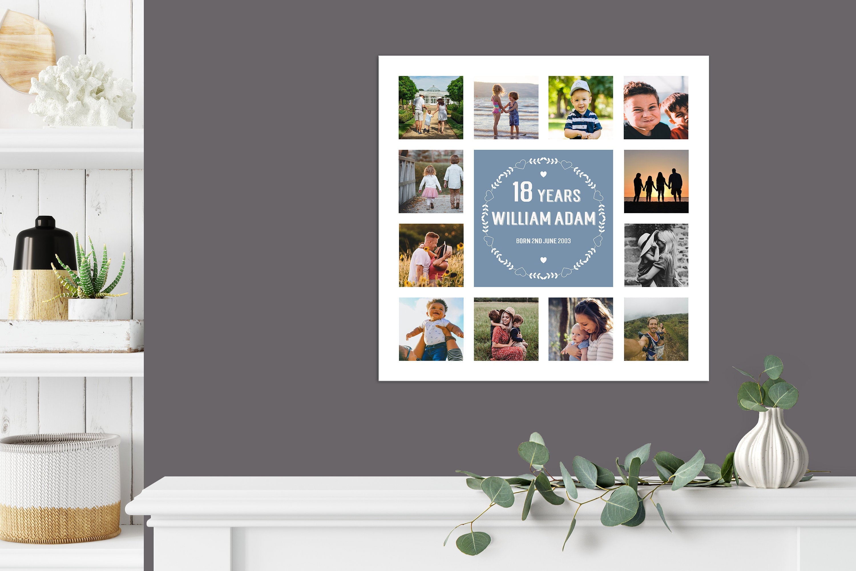 Personalised 18th Birthday Photo Collage - 18th Birthday Keepsake Gifts - For Daughter, Son, Granddaughter, Grandson, Niece, Nephew NQ Media Designs