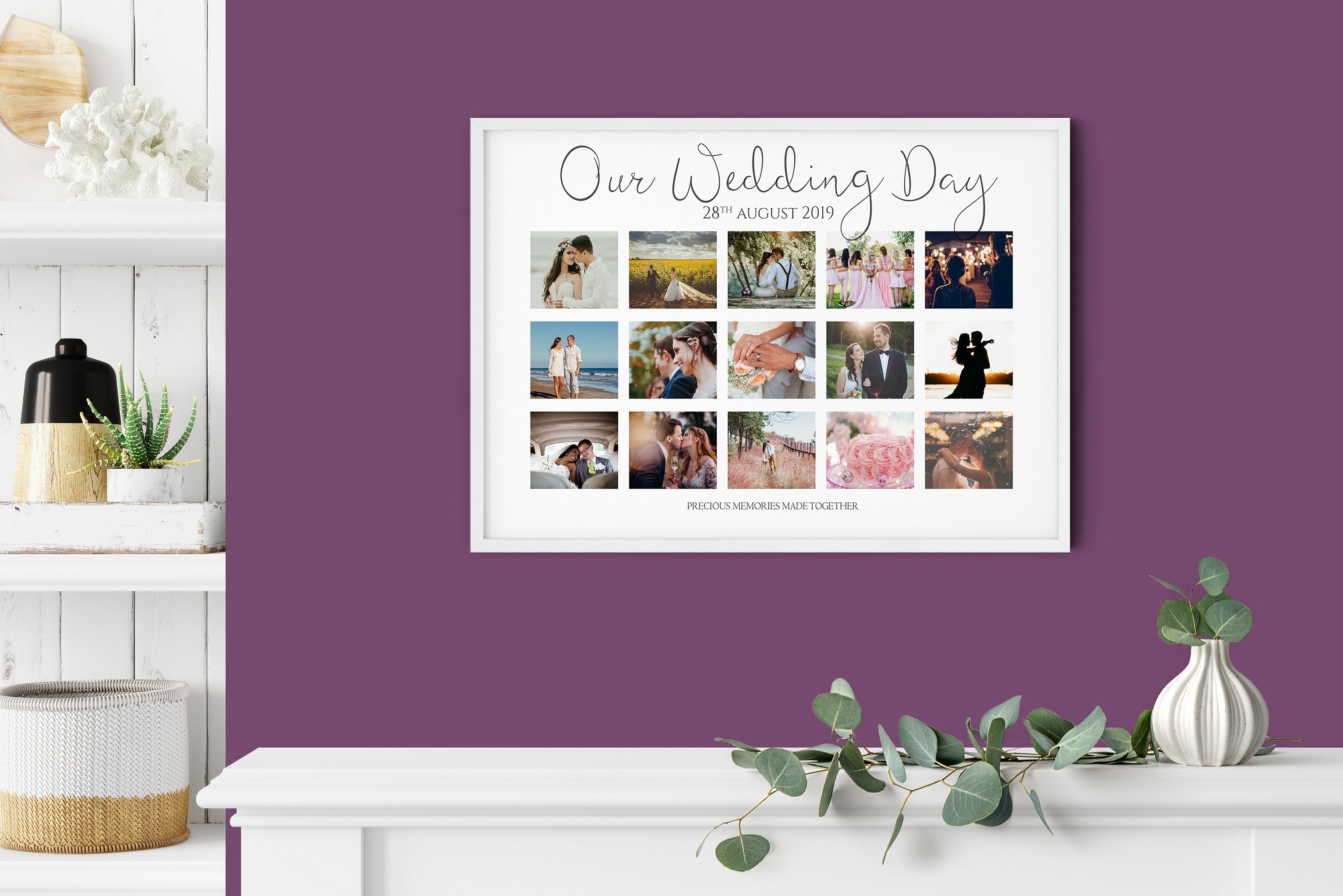Wedding photo collage, Custom wedding gift, 1st anniversary gift, Gift for newlyweds, Wedding gift, Wedding art NQ Media Designs