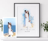 Personalised Wedding Watercolour Portrait, Custom Wedding Anniversary Gift, Wedding Portrait, Watercolour Painting From Photo, Water colour NQ Media Designs