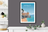 Amalfi Coast Travel Poster, Amalfi Travel Print, Italy NQ Media Designs