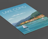 Lake Como Travel Poster, Travel Print of Lake Como, Lake Como, Italy NQ Media Designs