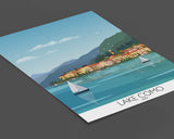 Lake Como Travel Poster, Travel Print of Lake Como, Lake Como, Italy NQ Media Designs