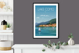 Lake Como Travel Poster, Travel Print of Lake Como, Lake Como, Italy NQ Media Designs