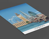 London Travel Print, London Travel Poster, City of London, UK, UK Travel Poster NQ Media Designs