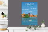 Prague Travel Poster, Travel Print of Prague, City of Prague, Czech Republic NQ Media Designs