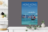 Hong Kong Travel Poster , Travel Print of Hong Kong, City of Hong Kong, China NQ Media Designs