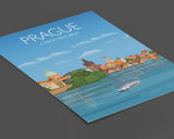 Prague Travel Poster, Travel Print of Prague, City of Prague, Czech Republic NQ Media Designs