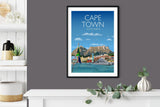 Cape Town Travel Poster , Travel Print of Cape Town, City of Cape Town, South Africa NQ Media Designs