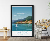 Lake Como Travel Poster, Travel Print of Lake Como, Lake Como, Italy NQ Media Designs