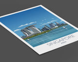 Singapore Travel Print, Travel Poster of Singapore, City of Singapore NQ Media Designs