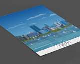 Perth Travel Poster, Travel Print of Perth, City of Perth, Australia NQ Media Designs