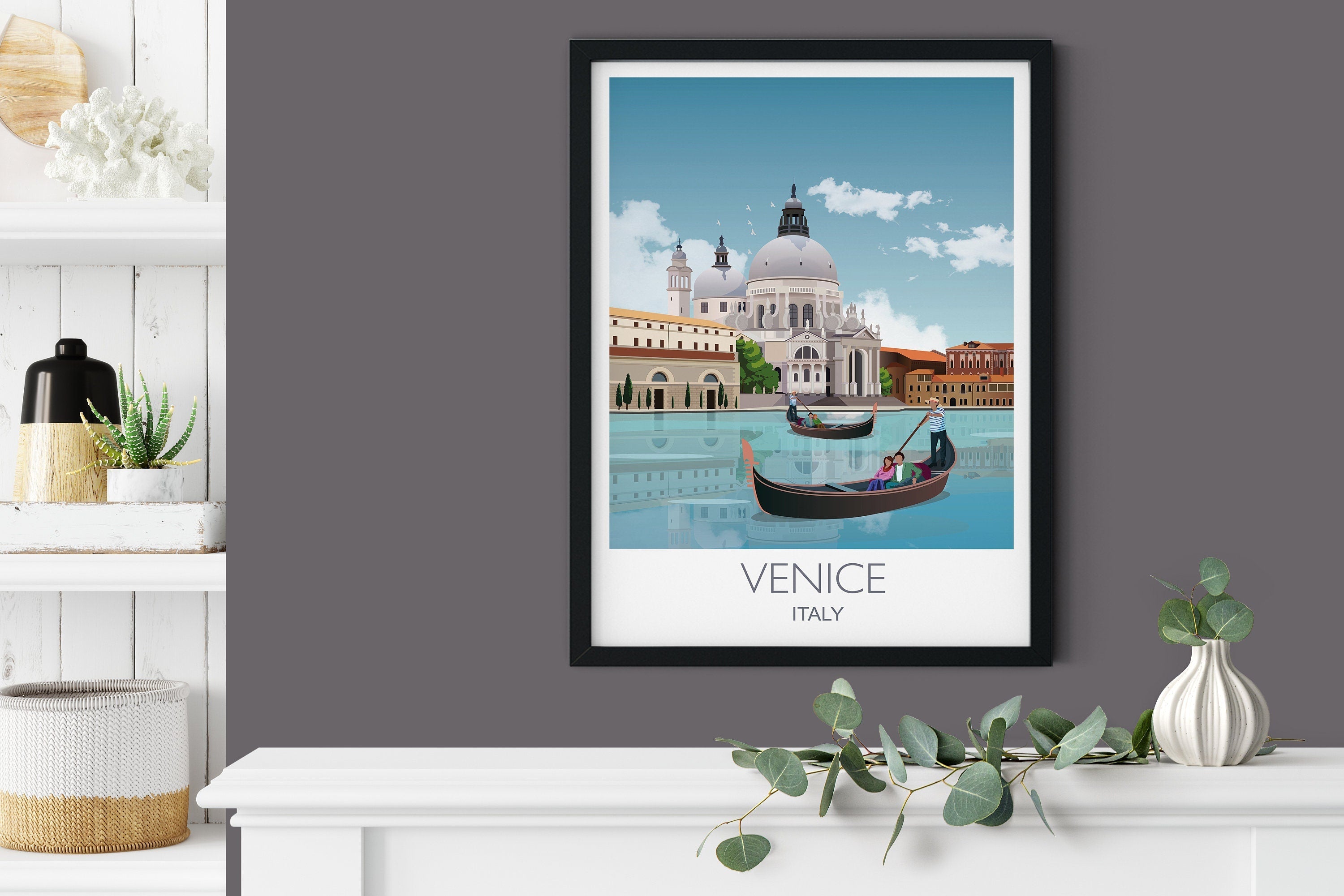 Venice Travel Poster, Travel Print of Venice, City of Venice, Italy NQ Media Designs