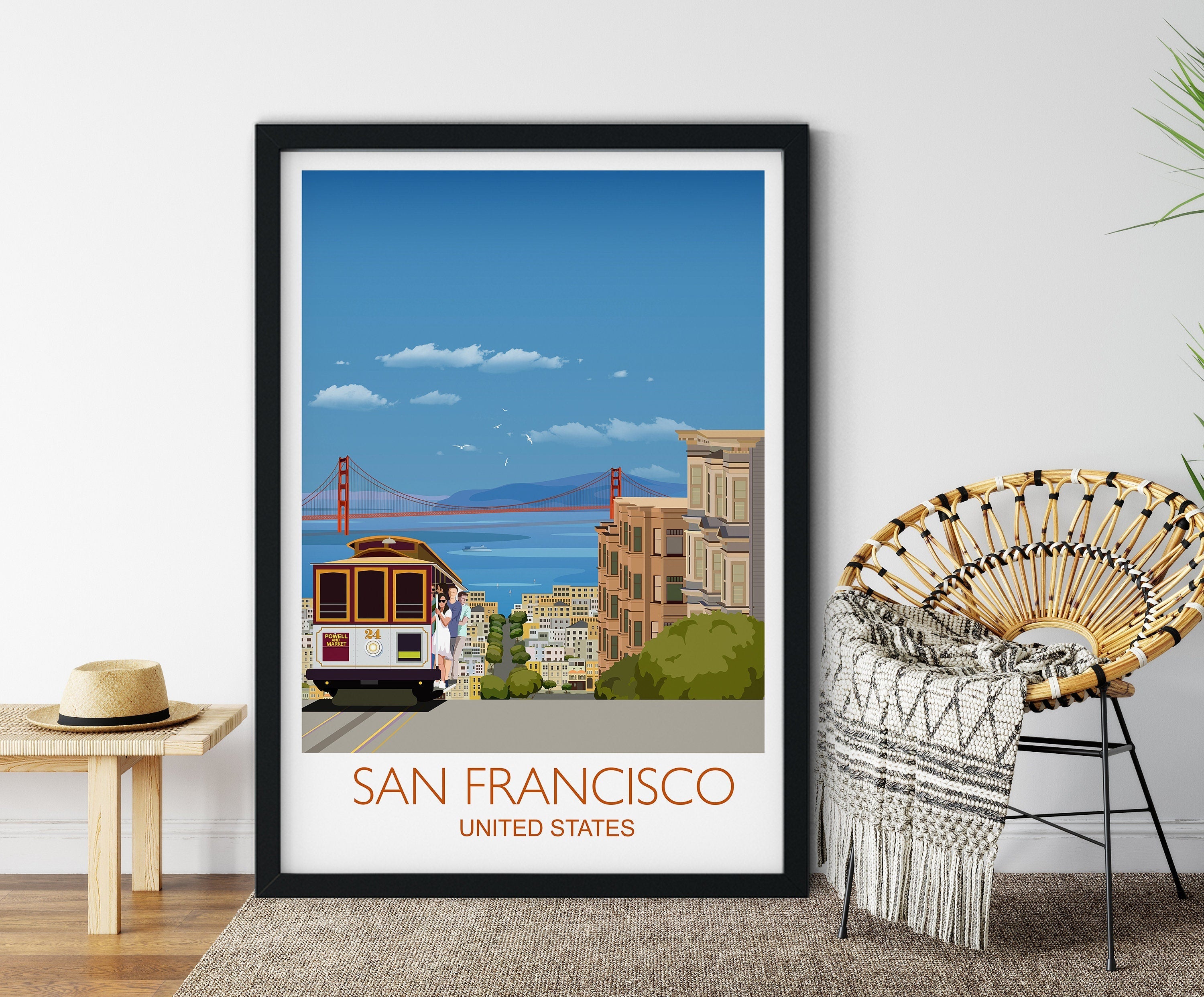 San Francisco Travel Print, San Francisco Travel Poster, City of San Francisco, USA NQ Media Designs