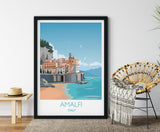 Amalfi Coast travel print, Amalfi Travel poster, Italy print NQ Media Designs