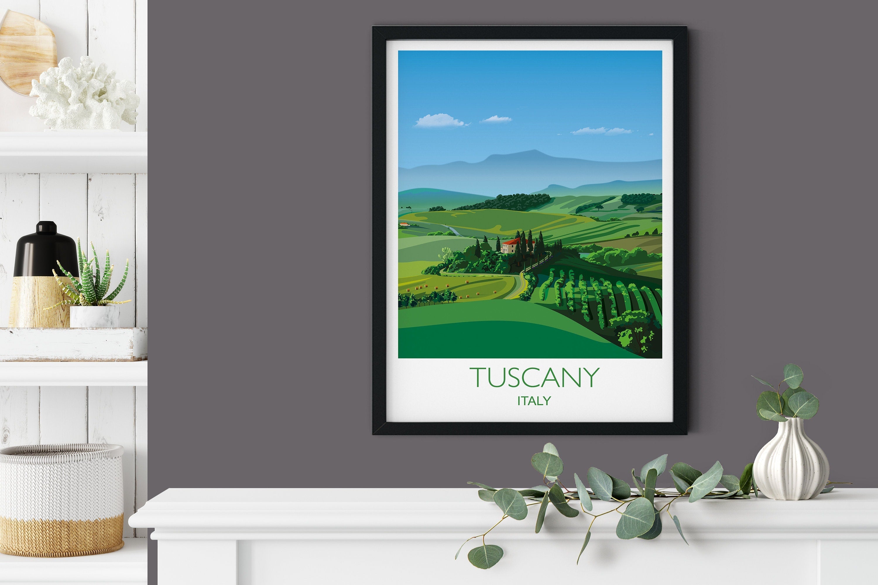 Tuscany Travel Poster, Tuscany Travel Print, Region of Italy, Italy Travel Poster, Tuscany landscape NQ Media Designs