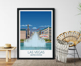 Las Vegas Travel Print, Las Vegas Travel Poster, Nevada, USA, USA Travel Poster NQ Media Designs