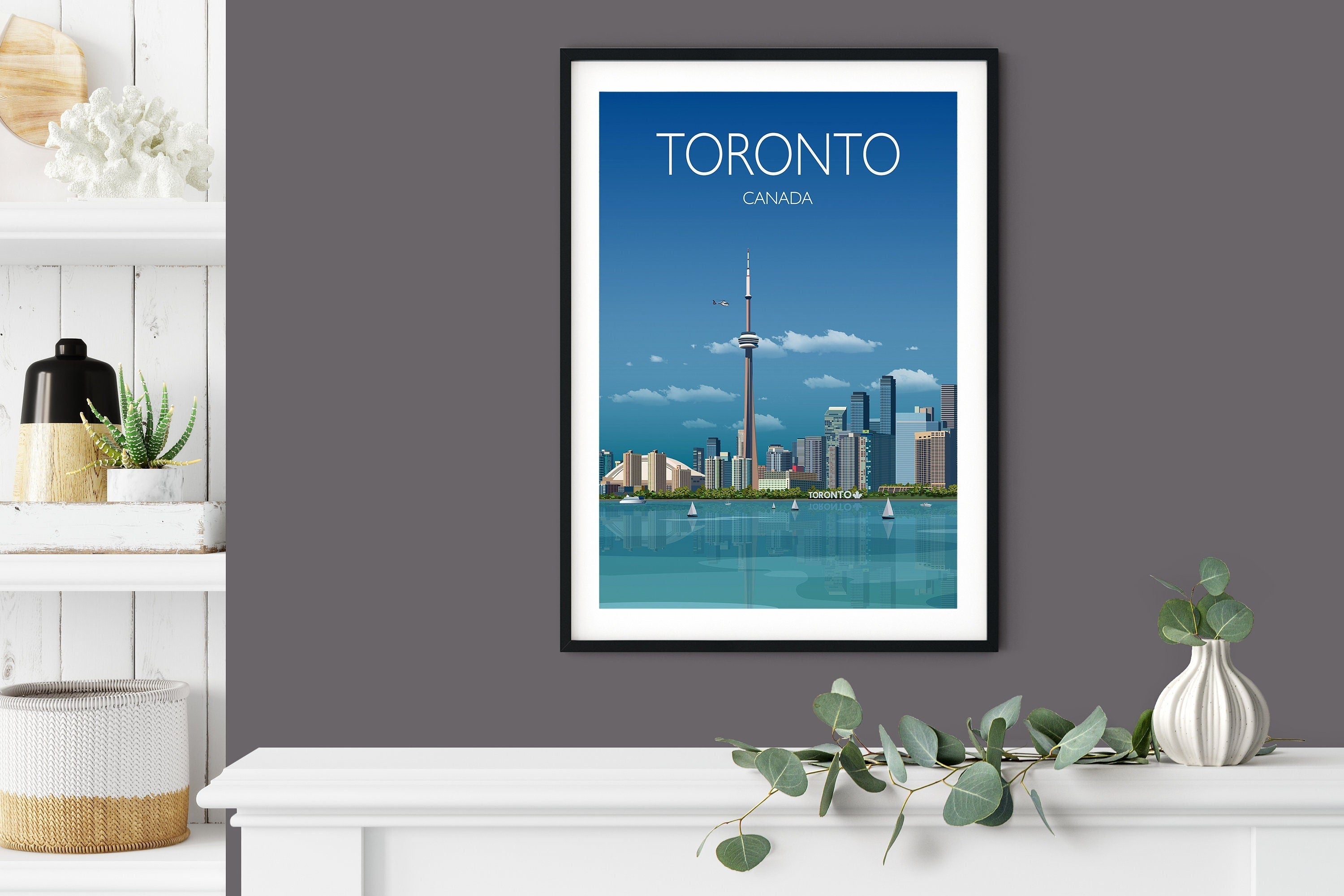 Toronto Travel Poster, Toronto Travel Print, Canada NQ Media Designs