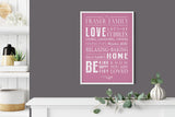 Family Love Word Art Print, gift for family, Canvas Digital Art Print, Family keepsake, Christmas Gift NQ Media Designs
