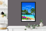 Saint Lucia Travel Poster, Travel Print of Saint Lucia, Windward Islands, Caribbean NQ Media Designs