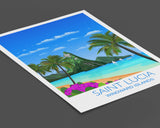 Saint Lucia Travel Print, Travel Poster of Saint Lucia, Windward Islands, Caribbean NQ Media Designs