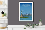 New York Travel Poster, Travel Print of New York, City of New York, USA NQ Media Designs