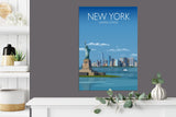 New York Travel Poster, Travel Print of New York, City of New York, USA NQ Media Designs
