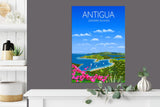 Antigua Travel Poster, Travel Print of Antigua, Leeward Islands, Caribbean NQ Media Designs