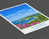 Antigua Travel Print, Travel Poster of Antigua, Leeward Islands, Caribbean, NQ Media Designs