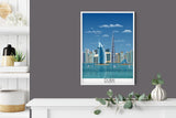 Dubai Travel Poster, Travel Print of Dubai, City of Dubai, United Arab Emirates NQ Media Designs
