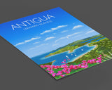 Antigua Travel Poster, Travel Print of Antigua, Leeward Islands, Caribbean NQ Media Designs
