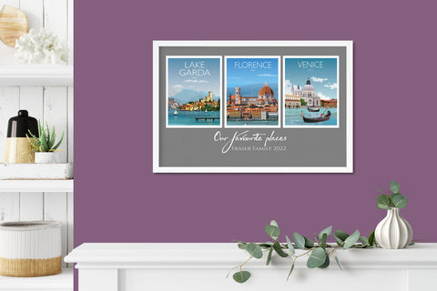 Travel Prints Collage | Travel Posters Collage | Birthday Gift | Mothers Day gift | Honeymoon gift | Wedding gift