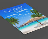 Maldives Travel Poster, Travel Print of Maldives, Indian Ocean NQ Media Designs