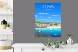St Ives Travel Poster, Travel Print of St Ives, Cornwall, UK, Travel Poster, St Ives Print NQ Media Designs