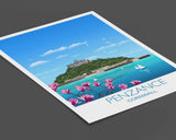 Penzance Travel Print, Travel Poster of Penzance, Cornwall, UK NQ Media Designs