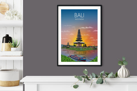 Bali Travel Poster, Travel Print of Bali, Indonesia