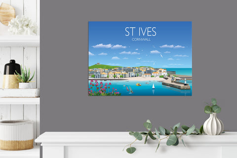 St Ives Travel Poster, Travel Print of St Ives, Cornwall, UK, Limited Edition