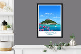 Penzance Travel Print, Travel Poster of Penzance, Cornwall, UK NQ Media Designs
