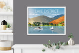Lake District Travel Poster, Travel Print of Lake District, Cumbria, UK,Limited Edition NQ Media Designs