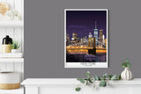 Brooklyn Bridge Travel Poster, Travel Print of New York, USA NQ Media Designs