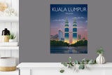 Kuala Lumpur Travel Poster, Travel Print of Kuala Lumpur, Malaysia NQ Media Designs