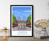 Platinum Jubilee Poster of London, Travel Print of London, UK, Buckingham Palace Poster NQ Media Designs