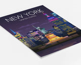 Statue of Liberty Travel Poster, Travel Print of New York, Manhattan, USA NQ Media Designs