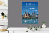 Boston Travel Poster, Travel Print of Boston, City of Boston, USA NQ Media Designs
