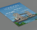 Tower Bridge Travel Print, Tower Bridge Travel Poster, City of London, UK NQ Media Designs