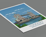 Tower Bridge London Poster , Travel Print of London, City of London, UK,London Cityscape NQ Media Designs