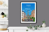 Paris Travel Poster, Travel Print of Paris, City of Paris, France NQ Media Designs