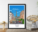 Paris Travel Print, Travel Print of Paris, City of Paris, France NQ Media Designs