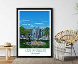 Los Angeles Travel Print, Los Angeles Travel Poster, City of Los Angeles, California, USA NQ Media Designs