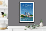 Melbourne Travel Poster, Travel Print of Melbourne, City of Melbourne, Victoria, Australia NQ Media Designs