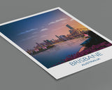 Brisbane Travel Print, Travel Poster of Brisbane, City of Brisbane,Queensland, Australia NQ Media Designs